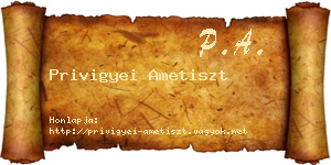 Privigyei Ametiszt névjegykártya
